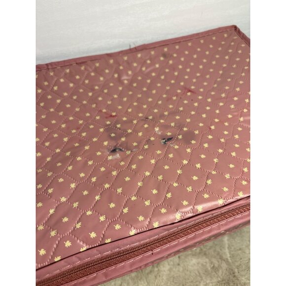 Vintage Quilted China Storage Box Rectangle With Zippered Lid & Inserts - Picture 3 of 10